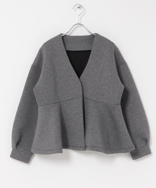 URBAN RESEARCH Sonny Label(アーバンリサーチサニーレーベル)の「『WEB限定』ダンボールペプラムブルゾン(ブルゾン・レディース・オフ/ブラック/杢グレー・Free)」の9枚目の写真