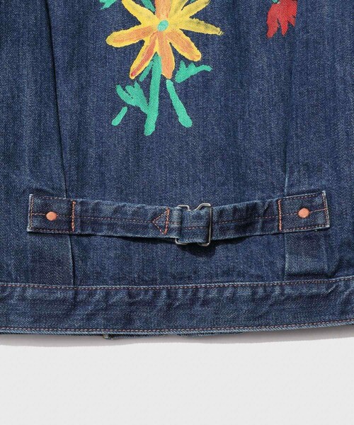ADAM ET ROPE'(アダムエロペ)の「【KYOU/キョウ】ROEBUCK Type-50s Hand Painted Jacket feat. MIO YAMAMOTO(デニムジャケット・メンズ・ブラック/ブルー系・1/2/3)」の15枚目の写真