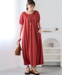 SMILE LAND | <大きいサイズ>美ラクRUタッチふんわりシルエットマキシ丈ワンピース(接触冷感・抗菌防臭・UVカット・遮熱)(ワンピース)