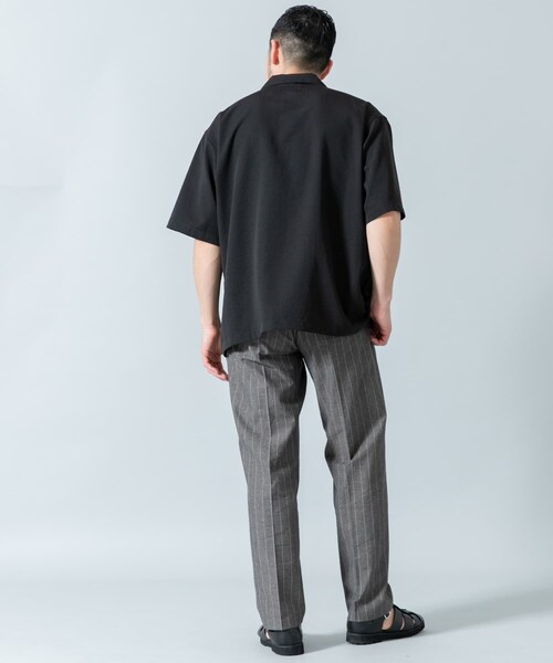 URBAN RESEARCH ROSSO（アーバンリサーチロッソ）の「『WEB限定』『セットアップ対応/XLサイズあり』リネンライクオープンカラー半袖オーバーシャツ（シャツ/ブラウス・メンズ・BLACK/LIGHT GRAY/NAVY・M/L/XL）」の19枚目の写真