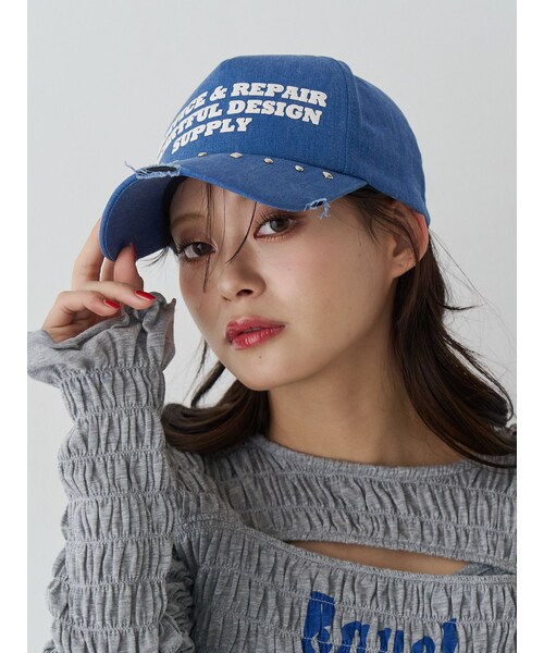 jouetie（ジュエティ）の「スタッズロゴキャップ（キャップ・レディース・ブラック/ブルー/ブラウン・F）」の3枚目の写真