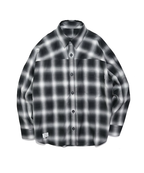 【elephant TRIBAL fabrics/エレファントトライバルファブリクス】CIRCLE YOKE SLEEVE OMBLRE CHECK SHIRT