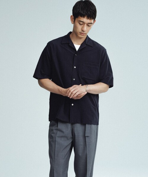 ADAM ET ROPE'(アダムエロペ)の「接触冷感【MINUS】オープンカラー シャツ(シャツ/ブラウス・メンズ・ブラック/ホワイト/グリーン系/ネイビー・L/M)」の14枚目の写真