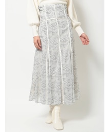 MERCURYDUO | コルセットパイピングフレアフラワースカート(スカート)