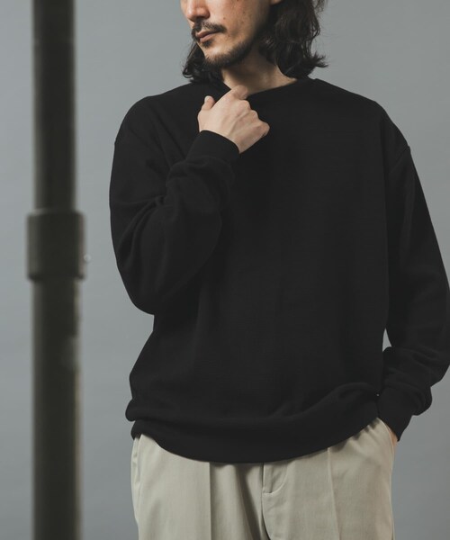 ITEMS URBANRESEARCH(アイテムズ アーバンリサーチ)の「ワッフルロングスリーブカットソー(Tシャツ/カットソー・メンズ・OLV STRIPE/BLACK/WHITE/NVY STRIPE・M/L)」の9枚目の写真