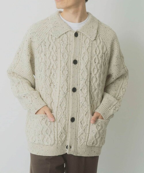 ITEMS URBANRESEARCH（アイテムズ アーバンリサーチ）の「ウール混 フィッシャーマンカーディガン（カーディガン/ボレロ・メンズ・WHT/NVY/BLK・M/L）」の11枚目の写真