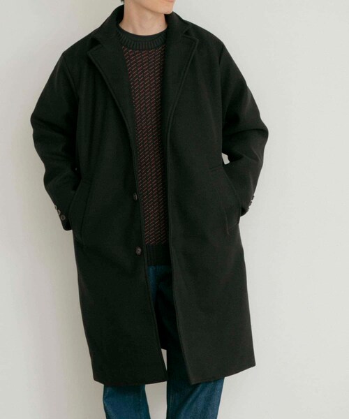 ITEMS URBANRESEARCH（アイテムズ アーバンリサーチ）の「ウールライクメルトン チェスターコート（チェスターコート・メンズ・MOC/BLK/KHK・M/L）」の9枚目の写真