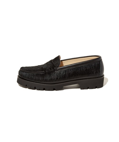 ADAM ET ROPE'（アダムエロペ）の「【KYOU（キョウ）】SKOOL Type.3 EXTRALIGHT Hair Calf Leather Embroidered Loafers by HARUTA（ローファー・レディース・ブラック・22.5/23/23.5/24）」の6枚目の写真