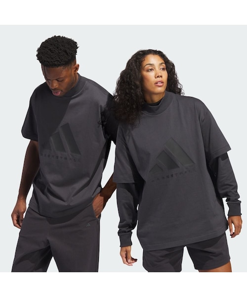 adidas（アディダス）の「アディダス バスケットボール  001 Tシャツ（トップス・メンズ・ハローグリーン/ハローグリーン/メタルグレー/メタルグレー/クラウドホワイト/クラウドホワイト/アルミナ/アルミナ/ブラック/ブラック/パルスオリーブ/タルク/ブラック/タルク/カーボン/カーボン/ヘイローゴールド/ヘイローゴールド/セサミ/セサミ/アッシュパール/ミネラルグリーン/ブルー/ホワイト/ブラウン/グレー/グリーン/ブラック・XS/M/XL/2XL/4XL/S/L/3XL/5XL/6XL/2XS/3XS/XL/XXL）」の3枚目の写真