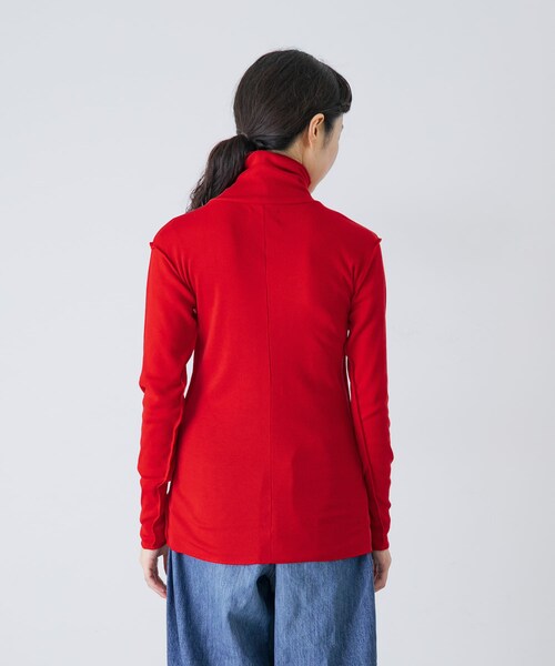 かぐれ（カグレ）の「MEYAME　SOFT RIB TURTLENECK（ニット/セーター・レディース・CREAM/BLACK/RED・Free）」の14枚目の写真