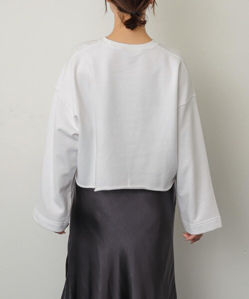 SENSE OF PLACE by URBAN RESEARCH（センスオブプレイスバイアーバンリサーチ）の「『別注』Champion×SENSE OF PLACE　カットオフスウェット（スウェット・レディース・YELLOW/OFF WHITE/NAVY・one）」の5枚目の写真