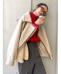 Ungrid | ミドル丈ボアムートン(ブルゾン)