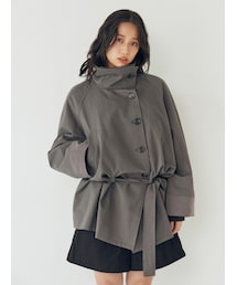 Ungrid | スタンドカラーミドル丈トレンチコート(トレンチコート)