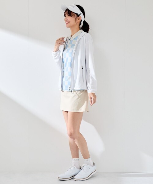 ROPE'（ロペ）の「【UV】【吸水速乾】エコカノコ配色使い長袖パーカー（パーカー・レディース・ブラック/ホワイト/ライトグリーン・L/M/S）」の21枚目の写真