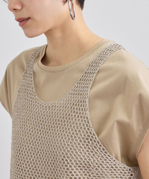 ADAM ET ROPE'（アダムエロペ）の「ラメメッシュタンクトップ（タンクトップ・レディース・ブラウン/ベージュ・F）」の15枚目の写真