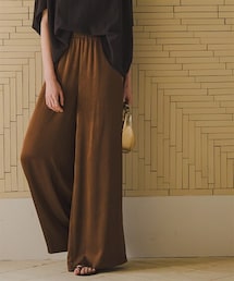 nissen | シャイニーサテンクラック柄ワイドパンツ(UVカット・吸汗速乾・接触冷感)<大きいサイズ有>(パンツ)