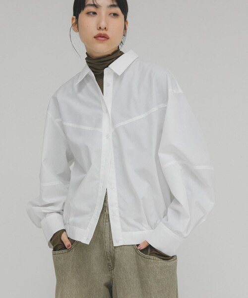 KBF（ケイビーエフ）の「コクーンフォルムシャツ（シャツ/ブラウス・レディース・OFF/BLUEst/CHARCOALst・One）」の16枚目の写真