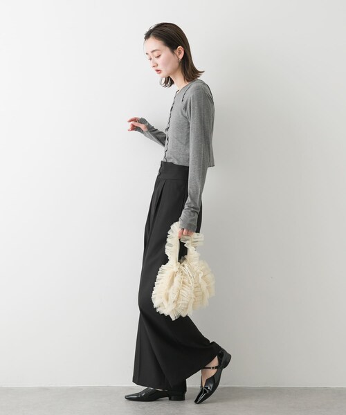 SENSE OF PLACE by URBAN RESEARCH（センスオブプレイスバイアーバンリサーチ）の「チュールハンドバッグ（ハンドバッグ・レディース・MINT/BLACK/IVORY・one）」の6枚目の写真