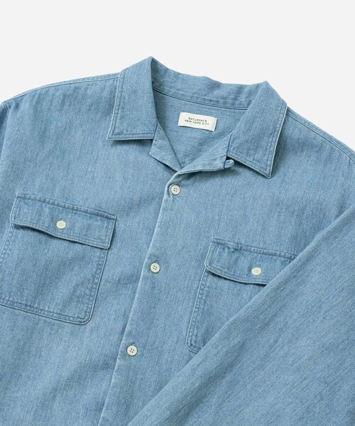 Saturdays NYC(サタデーズ ニューヨークシティ )の「Hanley LS Open Collar Shirt(シャツ/ブラウス・レディース・ネイビー/サックス・L/M/S/XL)」の20枚目の写真