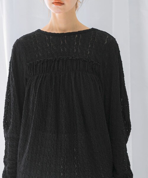 URBAN RESEARCH ROSSO（アーバンリサーチロッソ）の「ストレッチレースプルオーバー（Tシャツ/カットソー・レディース・OFF WHITE/BLACK・FREE）」の15枚目の写真