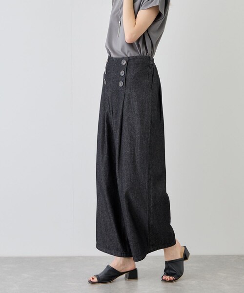 Jayro（ジャイロ）の「デニムワイドパンツ（デニムパンツ・レディース・ブラック/ブルー・F）」の7枚目の写真