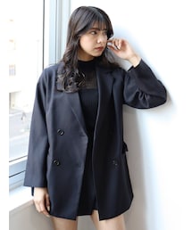 MURUA | パウダーツイルダブルオーバージャケット【セットアップ着用可能】(テーラードジャケット)