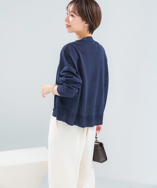 URBAN RESEARCH ROSSO（アーバンリサーチロッソ）の「リネン混セミシアーカーディガン（カーディガン/ボレロ・レディース・PEACH/NAVY/L.GRAY・Free）」の12枚目の写真
