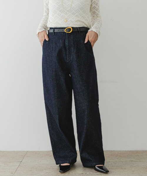 URBAN RESEARCH ROSSO（アーバンリサーチロッソ）の「F by ROSSO　カーブフォルムデニムパンツ（デニムパンツ・レディース・NAVY/BROWN・36/38）」の18枚目の写真