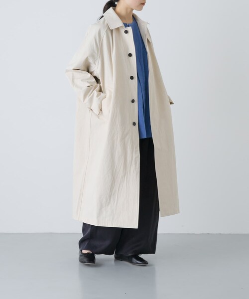 かぐれ(カグレ)の「コットンバルコート(ステンカラーコート・レディース・IVORY/BEIGE/BLACK・Free)」の5枚目の写真