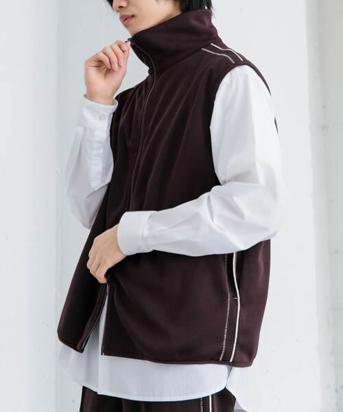 SENSE OF PLACE by URBAN RESEARCH（センスオブプレイスバイアーバンリサーチ）の「トラックジャージラインベスト（ベスト・メンズ・BLACK/BROWN・M/L）」の19枚目の写真