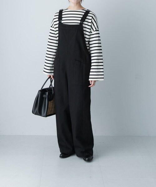 かぐれ（カグレ）の「コットンボートネックカットソー（Tシャツ/カットソー・レディース・IVORY/BLACK/BORDER・Free）」の7枚目の写真