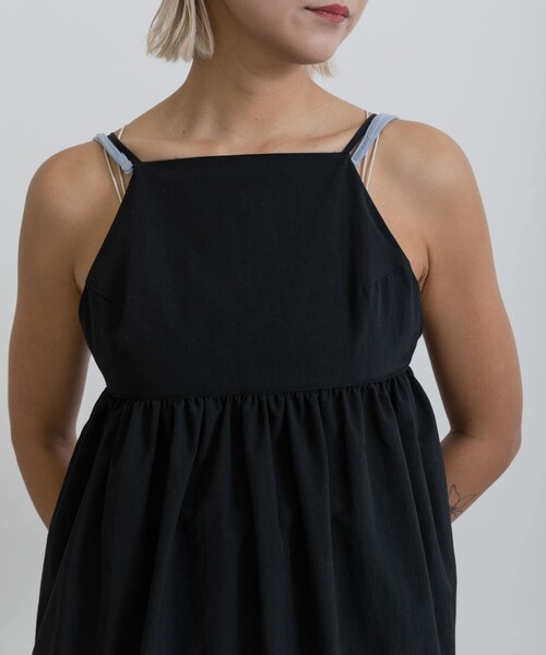 THE GOODLAND MARKET(ザグッドランドマーケット)の「『別注』MIDIUMISOLID×TGM RE-Volume camisole one-piece(ワンピース・レディース・GRAY/GREIGE/BLACK・one)」の9枚目の写真