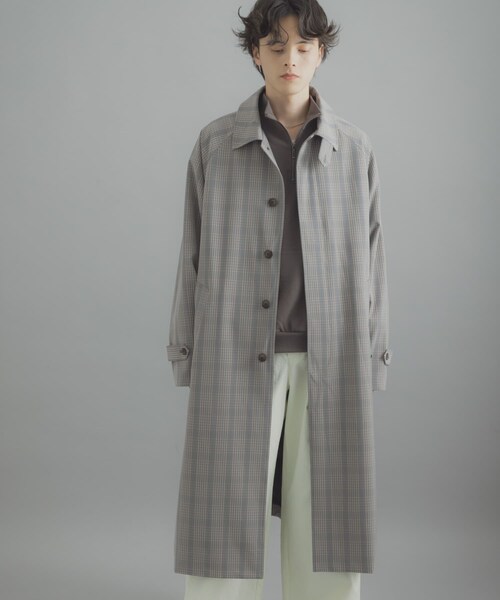 SENSE OF PLACE by URBAN RESEARCH(センスオブプレイスバイアーバンリサーチ)の「バルマカーンルーズコート(ステンカラーコート・メンズ・BEIGE/NAVY/BEG CHECK・M/L)」の20枚目の写真
