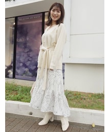 MERCURYDUO | 2WAYフラワーイレヘムニットセット(ワンピース)