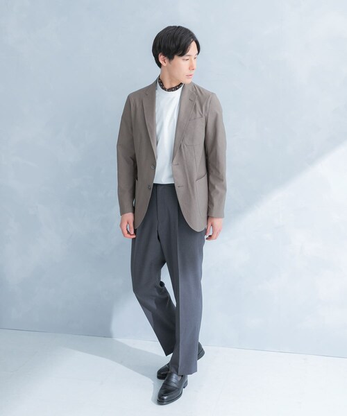 URBAN RESEARCH DOORS（アーバンリサーチドアーズ）の「LIFE STYLE TAILOR　ライトメッシュイージージャケット（テーラードジャケット・メンズ・BEIGE/NAVY・S/M/L/XL）」の9枚目の写真