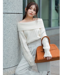 dazzlin | 【久間田琳加コラボ】オフショルオーバーニットトップス(ニット/セーター)
