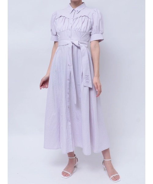 POLOBCSコラボコルセットスウィッチングシャツワンピース　dazzlin セール】【POLOBCSコラボ】コルセットスウィッチングシャツ