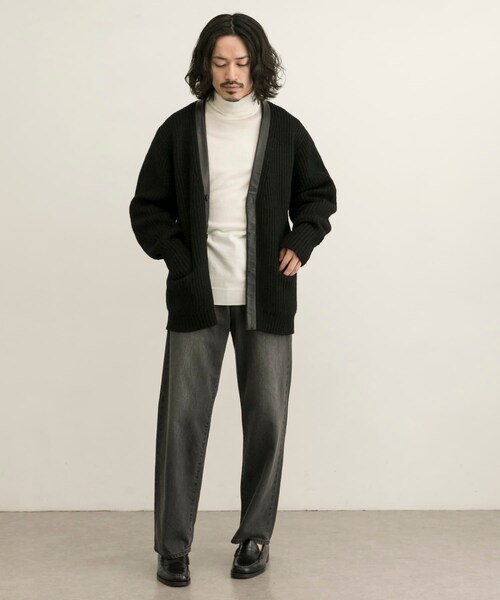 URBAN RESEARCH(アーバンリサーチ)の「COSEI 5G両畦 CARDIGAN(カーディガン/ボレロ・メンズ・BLACK/BROWN・2/3)」の9枚目の写真