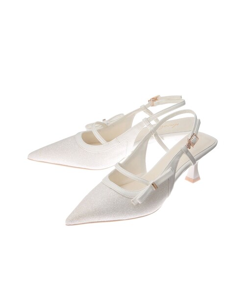 dazzlin（ダズリン）の「サイドリボンプラットフォームパンプス（ブーツ・レディース・オフホワイト/ブラック/ピンク/ミックス・M/L）」の3枚目の写真