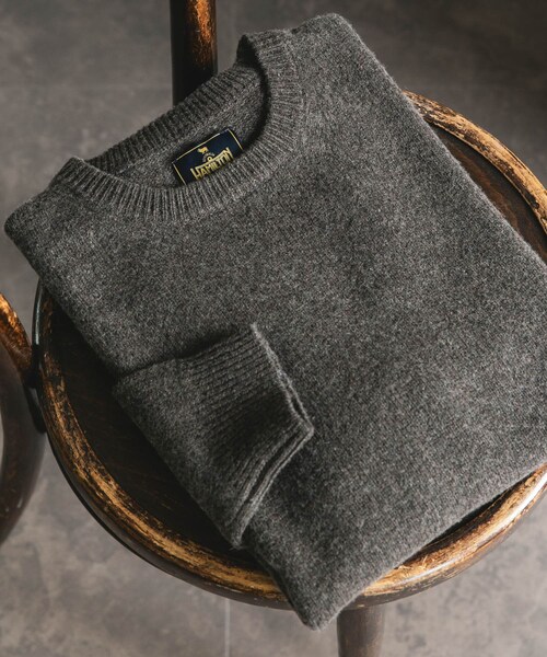 URBAN RESEARCH DOORS（アーバンリサーチドアーズ）の「ハミルトンウールクルーネックニット（ニット/セーター・メンズ・OFF/SAGE GREEN/MIX BROWN/BLACK・M/L/XL）」の5枚目の写真