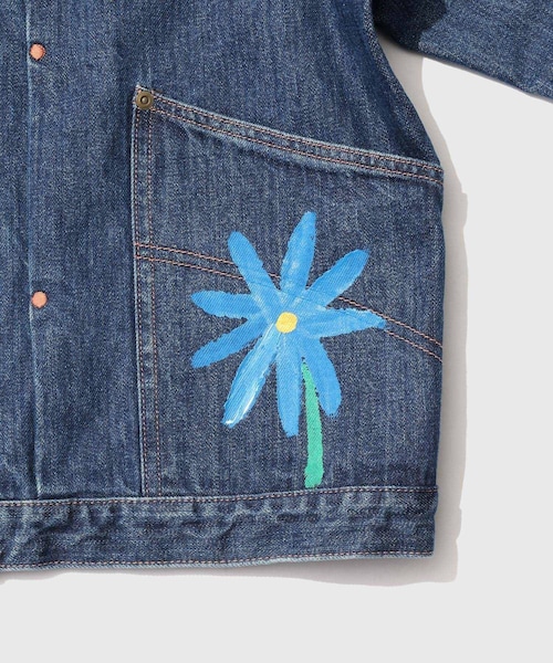 ADAM ET ROPE'(アダムエロペ)の「【KYOU/キョウ】ROEBUCK Type-50s Hand Painted Jacket feat. MIO YAMAMOTO(デニムジャケット・メンズ・ブラック/ブルー系・1/2/3)」の13枚目の写真