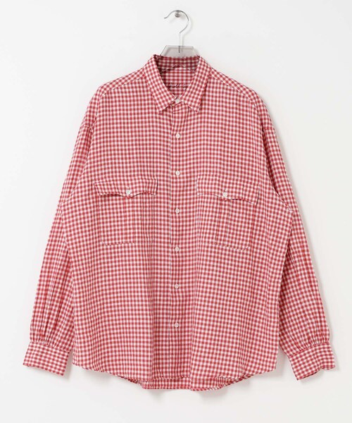 URBAN RESEARCH（アーバンリサーチ）の「PORTER CLASSIC　ROLL UP LINEN GINGHAM SHIRTS（シャツ/ブラウス・メンズ・BLACK/F.BLUE/RED・L/XL/XXL）」の21枚目の写真