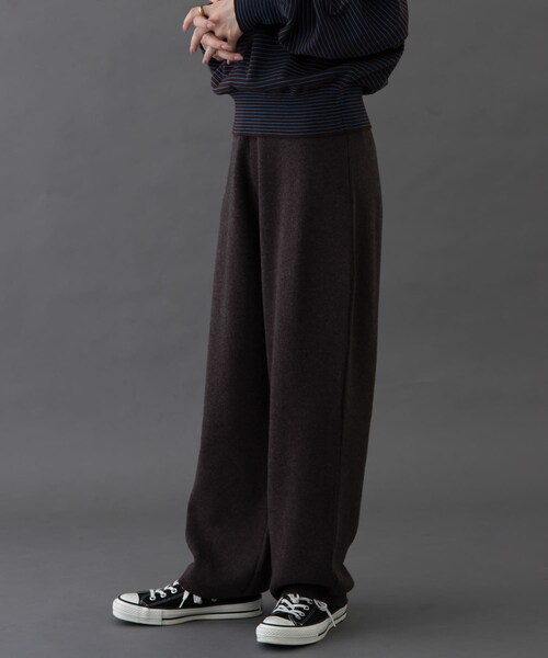 URBAN RESEARCH DOORS(アーバンリサーチドアーズ)の「FORK&SPOON コットンウールニットパンツ(その他パンツ・レディース・CHARCOAL/BROWN・1/2)」の19枚目の写真