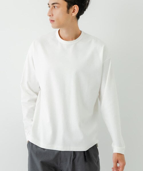 URBAN RESEARCH（アーバンリサーチ）の「コットンナイロンスムージーロングスリーブ（Tシャツ/カットソー・メンズ・WHITE/BEIGE/GRAY/BLACK・S/M/L）」の10枚目の写真
