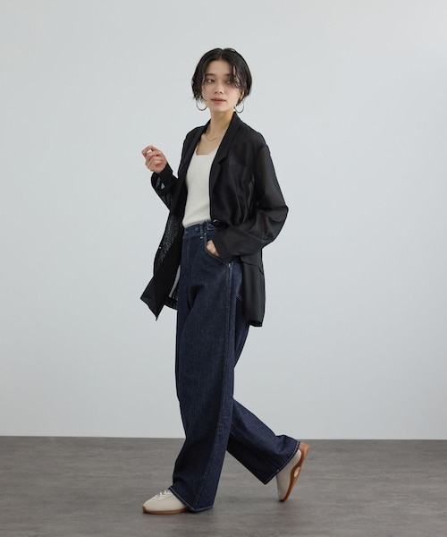 ADAM ET ROPE'(アダムエロペ)の「【KURO for SALON(クロ)】別注EASY TUCK DENIM INDIGO / デニムパンツ(デニムパンツ・レディース・ネイビー・0/1)」の22枚目の写真