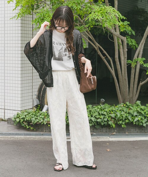 ITEMS URBANRESEARCH（アイテムズ アーバンリサーチ）の「メッシュニットカーディガン（カーディガン/ボレロ・レディース・BLK/GREGE/BRN・FREE）」の6枚目の写真