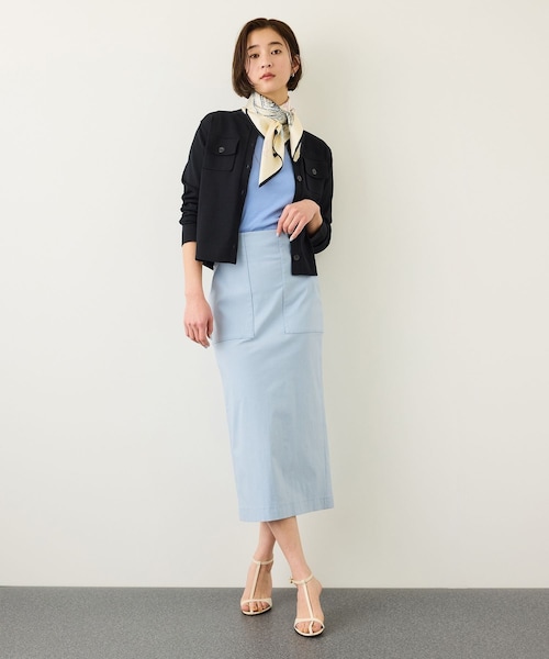ROPE'（ロペ）の「コンフォートリブハーフスリーブカットソー(5分袖)/イージーケア・接触冷感（Tシャツ/カットソー・レディース・ブラック/ブラウン/サックス・F）」の10枚目の写真