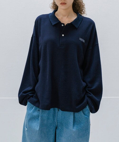 URBAN RESEARCH（アーバンリサーチ）の「SEE SEE　LS POLO (KNIT SEW)（ニット/セーター・メンズ・BLACK/NAVY・M/L/XL/XXL）」の10枚目の写真