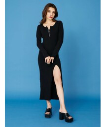 EVRIS | 【WEB限定】ディープスリットロングニットワンピース(ワンピース)