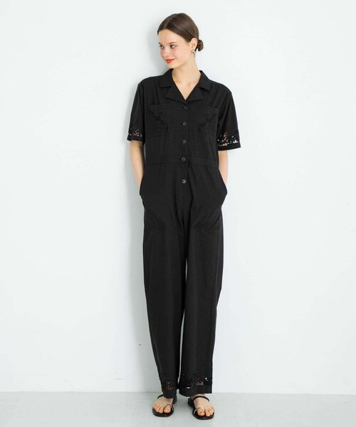 URBAN RESEARCH Sonny Label（アーバンリサーチサニーレーベル）の「エンブロイダリーコットンオールインワン（サロペット/オーバーオール・レディース・チャコールブラウン/ブラック・36/38）」の13枚目の写真